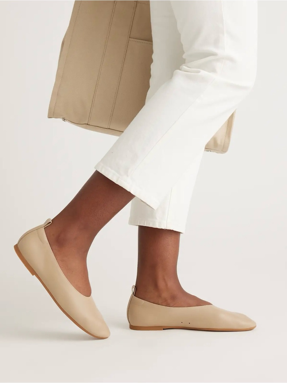 Quince Tan Leather Glove Ballet Flats. Size 9. New without box.